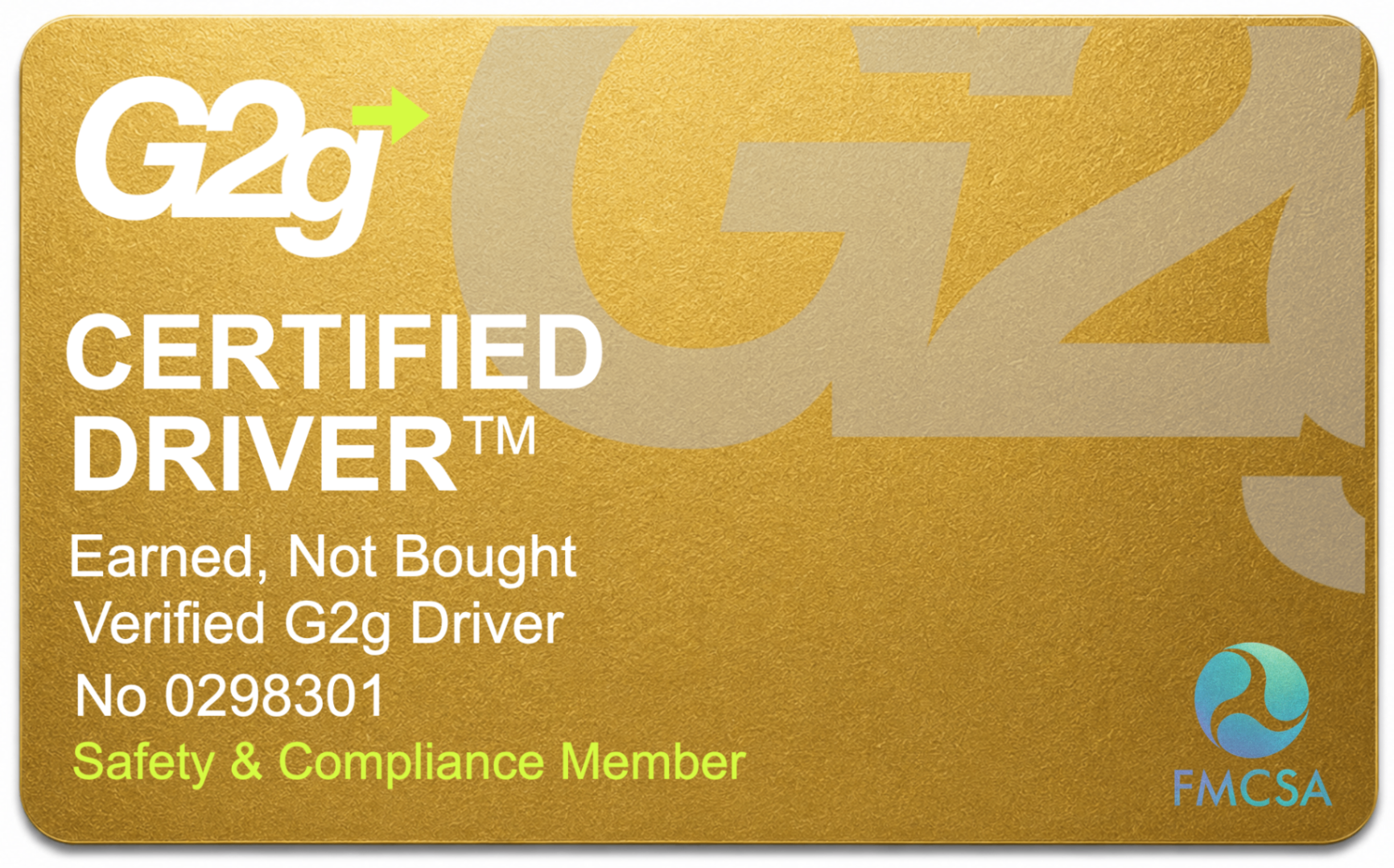 Gold tier credential card front