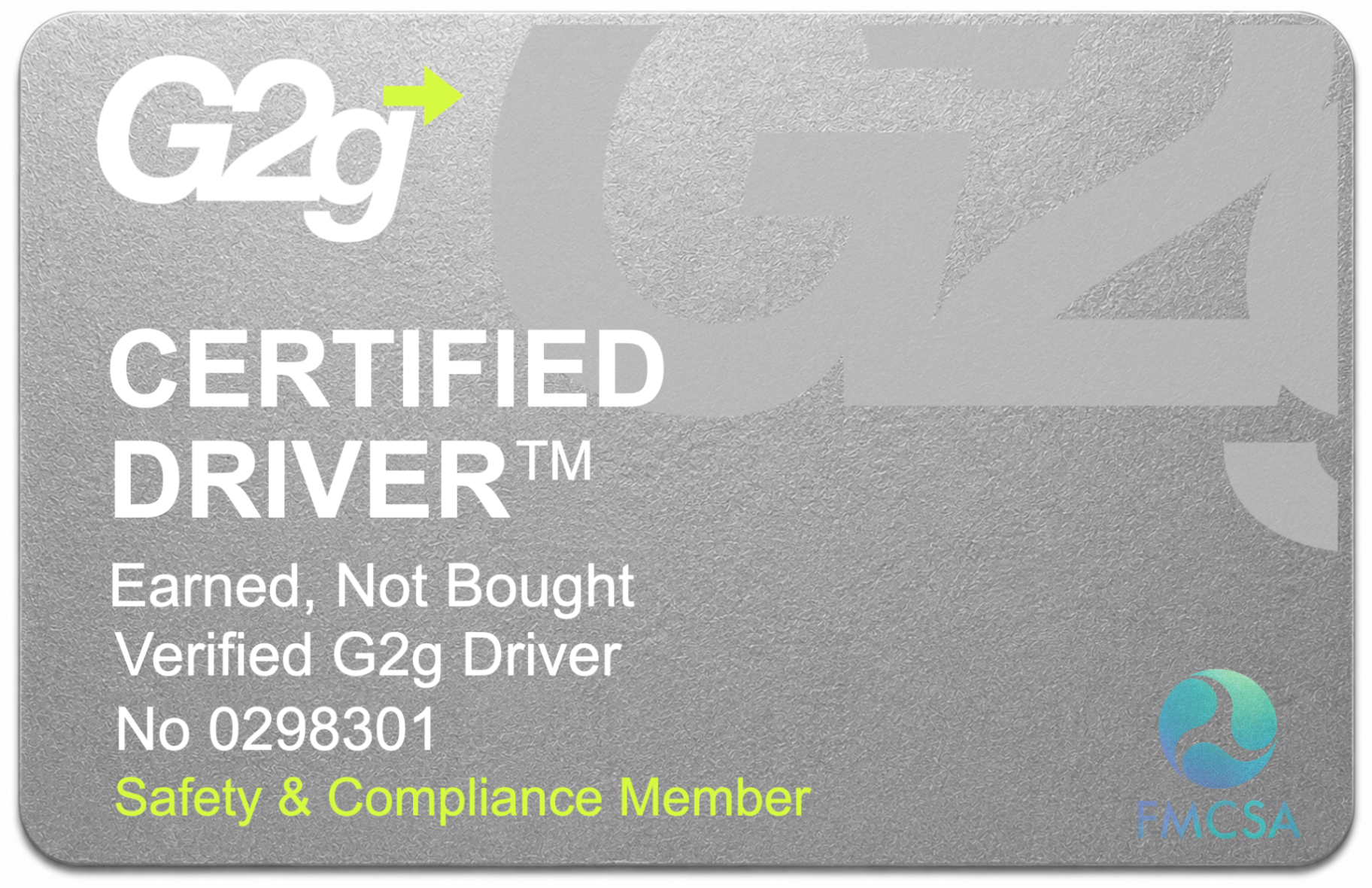 Gray tier credential card front
